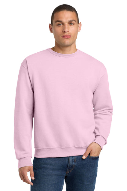 Front View of ClscPink Jerzees - NuBlend Crewneck Sweatshirt. 562M plain