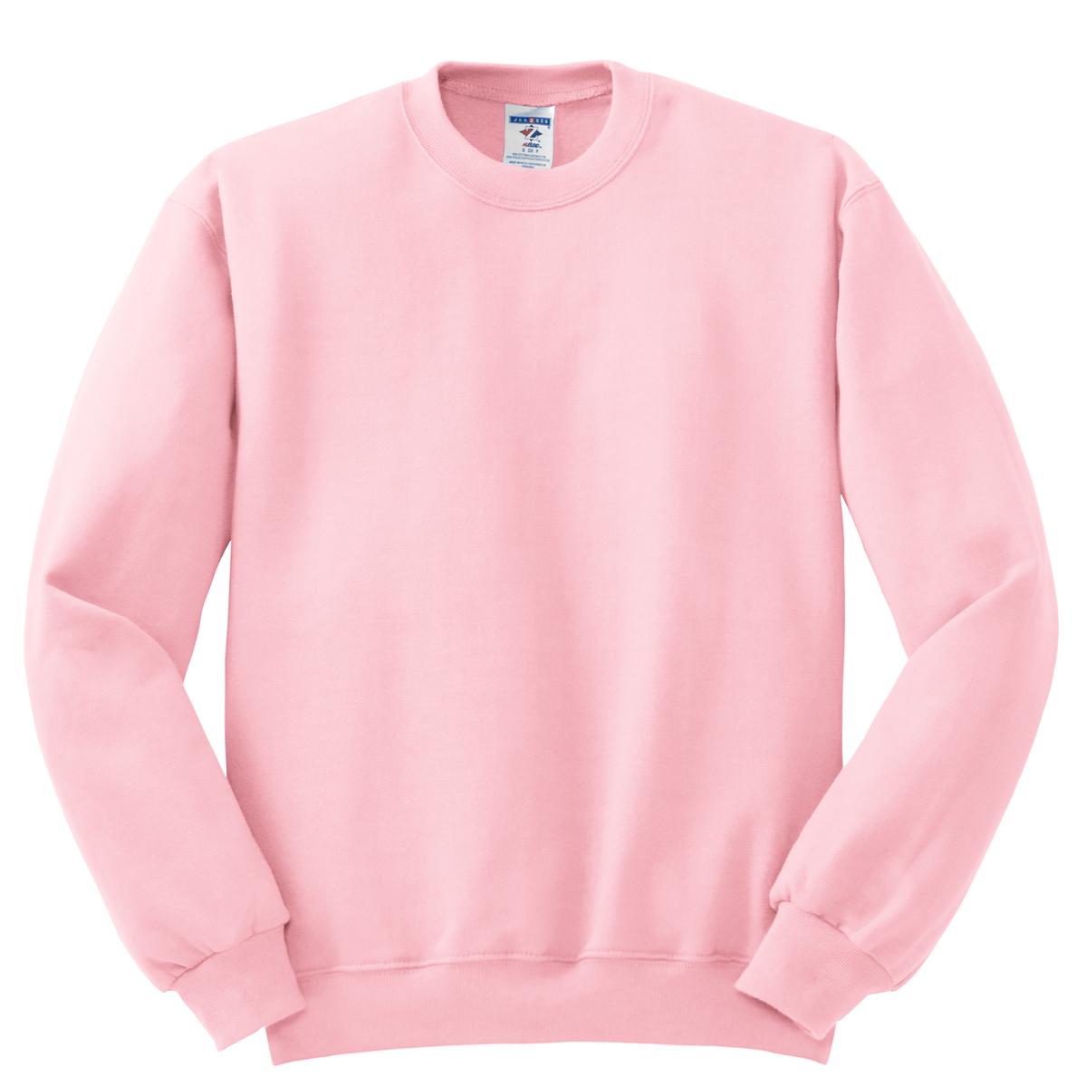 Front View of ClscPink Jerzees - NuBlend Crewneck Sweatshirt. 562M plain