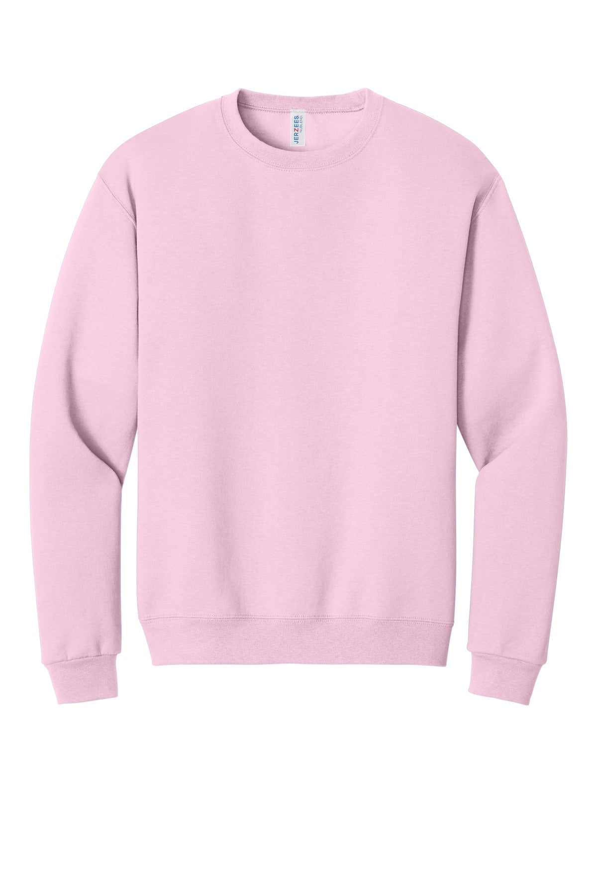 Front View of ClscPink Jerzees - NuBlend Crewneck Sweatshirt. 562M plain