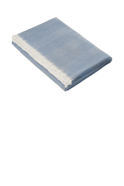 Front View of CmpB/Parch Brooks Brothers Coastal Throw BB19001 plain