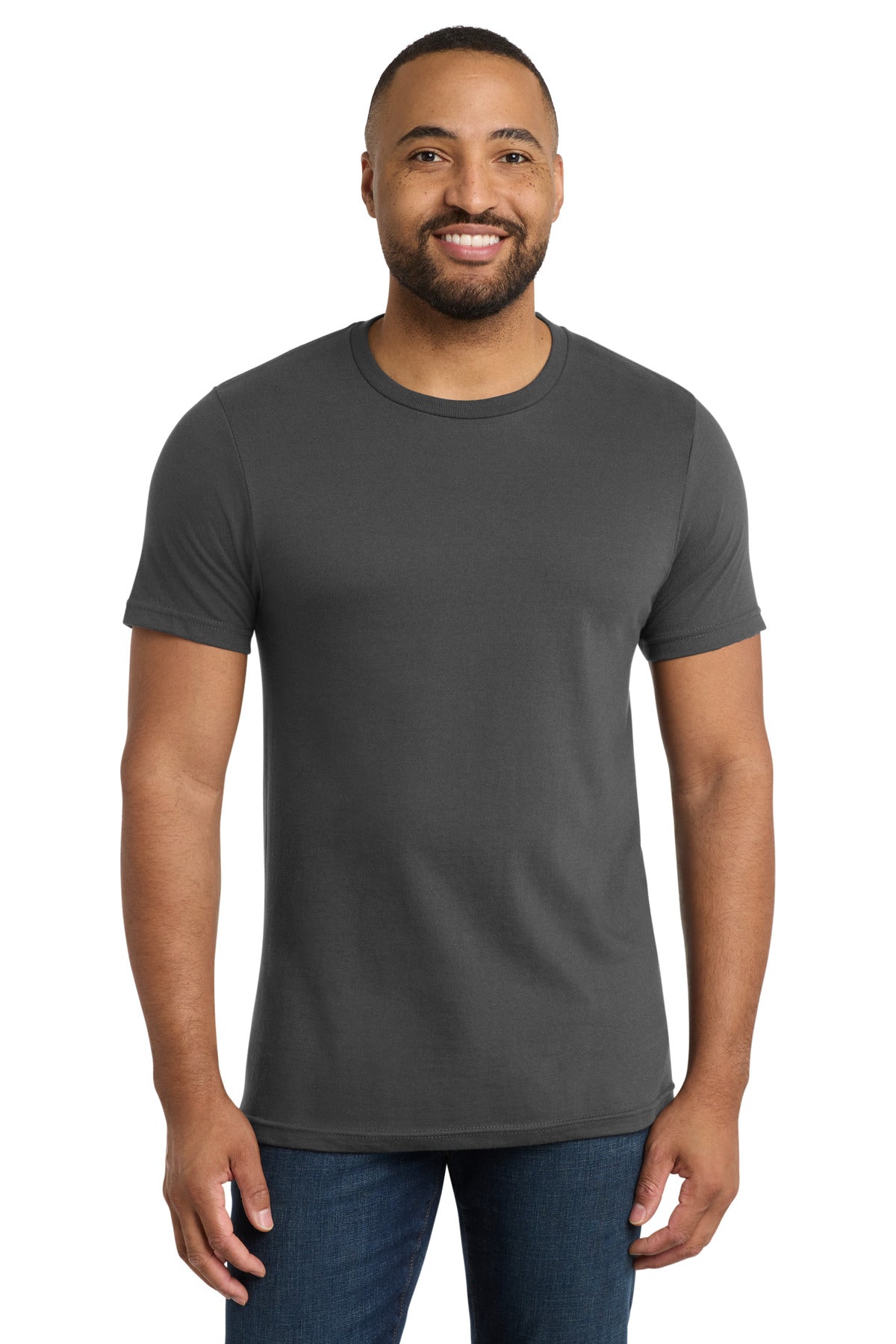 Front View of Coal Grey Port & Co Bouncer Tee PC600 plain