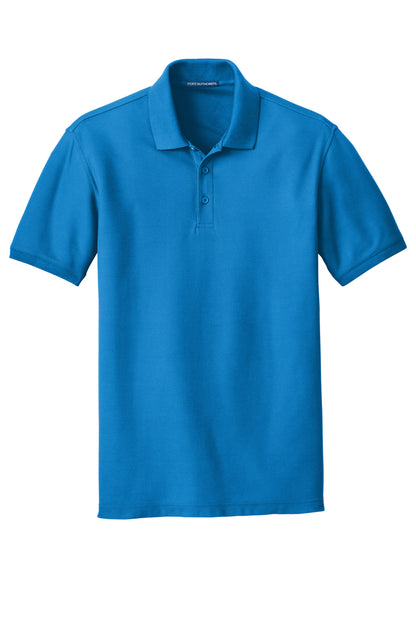 Front View of Coastal Blue Port Authority Core Classic Pique Polo. K100 plain