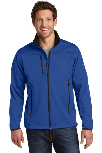Front View of Cobalt Blue Eddie Bauer Weather-Resist Soft Shell Jacket. EB538 plain