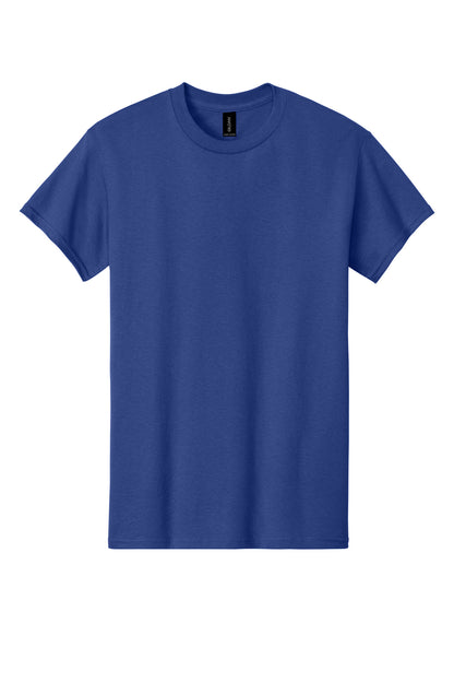 Front View of Cobalt Gildan - Heavy Cotton 100% Cotton T-Shirt. 5000 plain