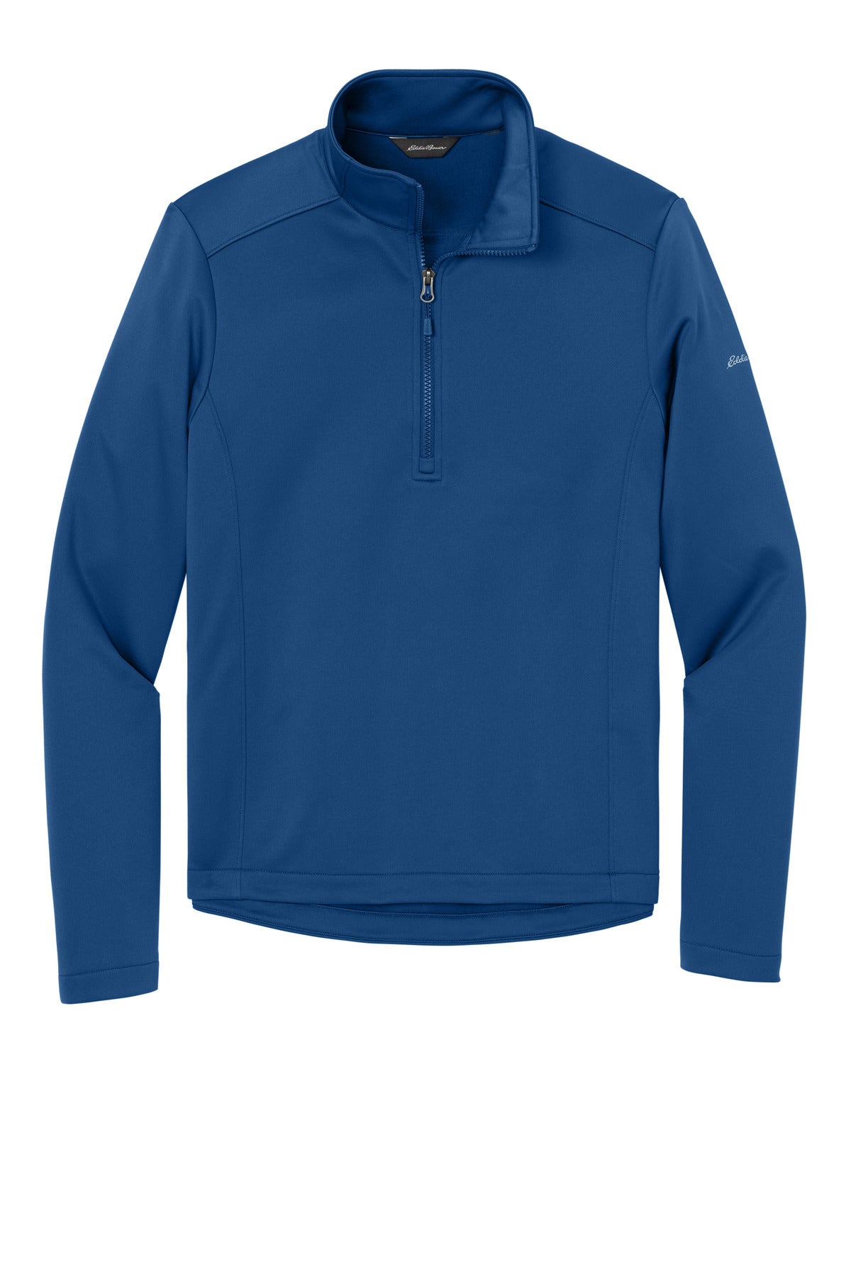 Front View of CobaltBl Eddie Bauer Smooth Mid Layer Fleece 1/2-Zip EB2360 plain