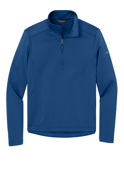 Front View of CobaltBl Eddie Bauer Smooth Mid Layer Fleece 1/2-Zip EB2360 plain