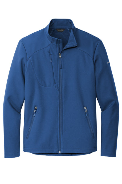 Front View of CobaltBl Eddie Bauer Stretch Soft Shell Jacket EB544 plain
