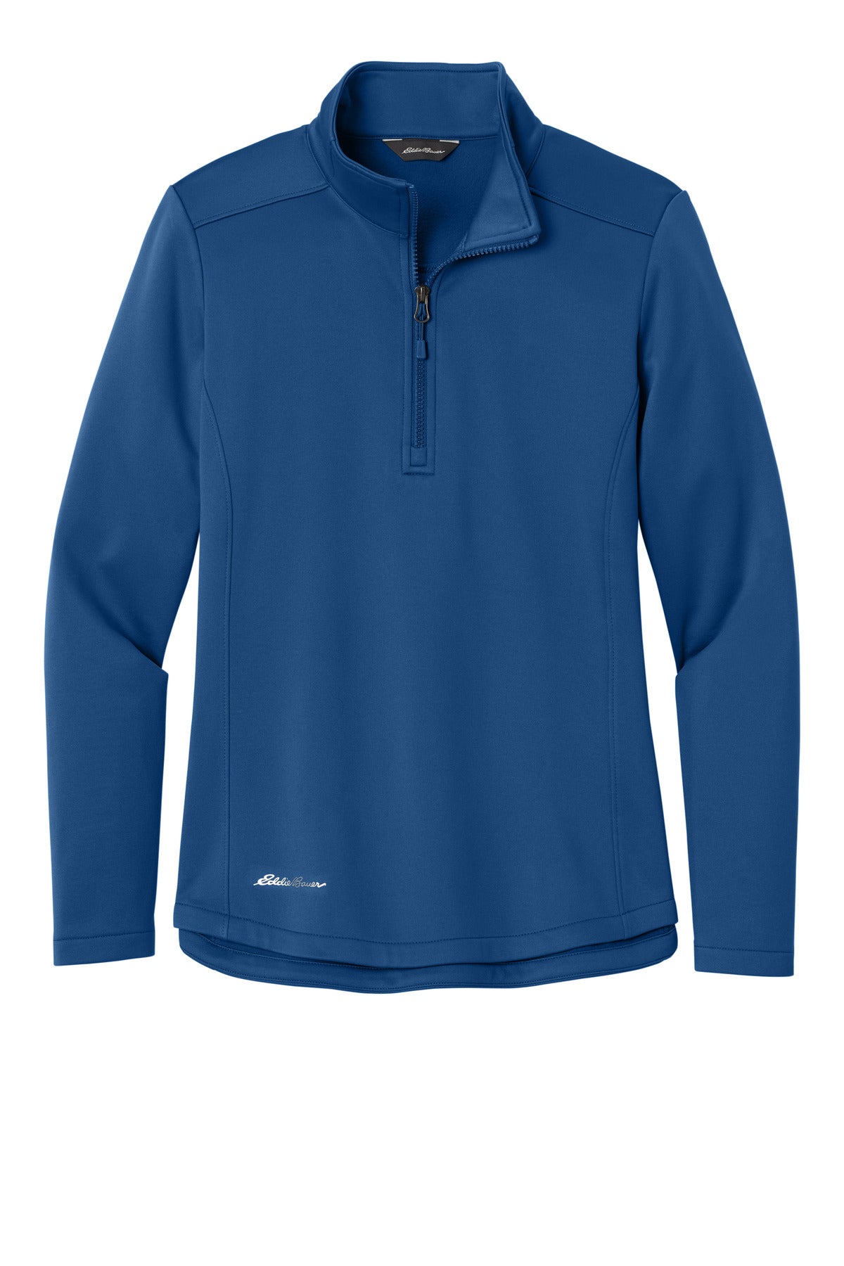 Front View of CobaltBl Eddie Bauer Women's Smooth Mid Layer Fleece 1/2-Zip EB2370 plain