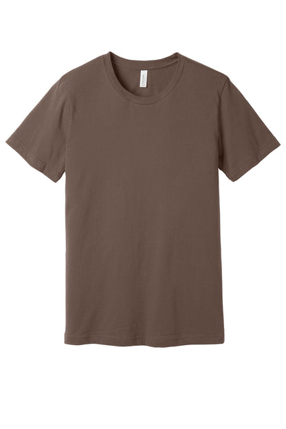 Front View of Cocoa BELLA+CANVAS Unisex Jersey Short Sleeve Tee. BC3001 plain