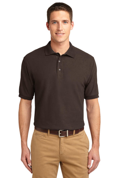 Front View of Coffee Bean Port Authority Extended Size Silk Touch Polo K500ES plain
