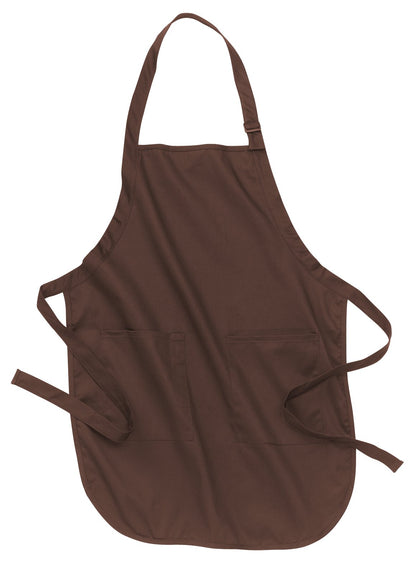 Front View of Coffee Bean Port Authority Full-Length Apron with Pockets. A500 plain