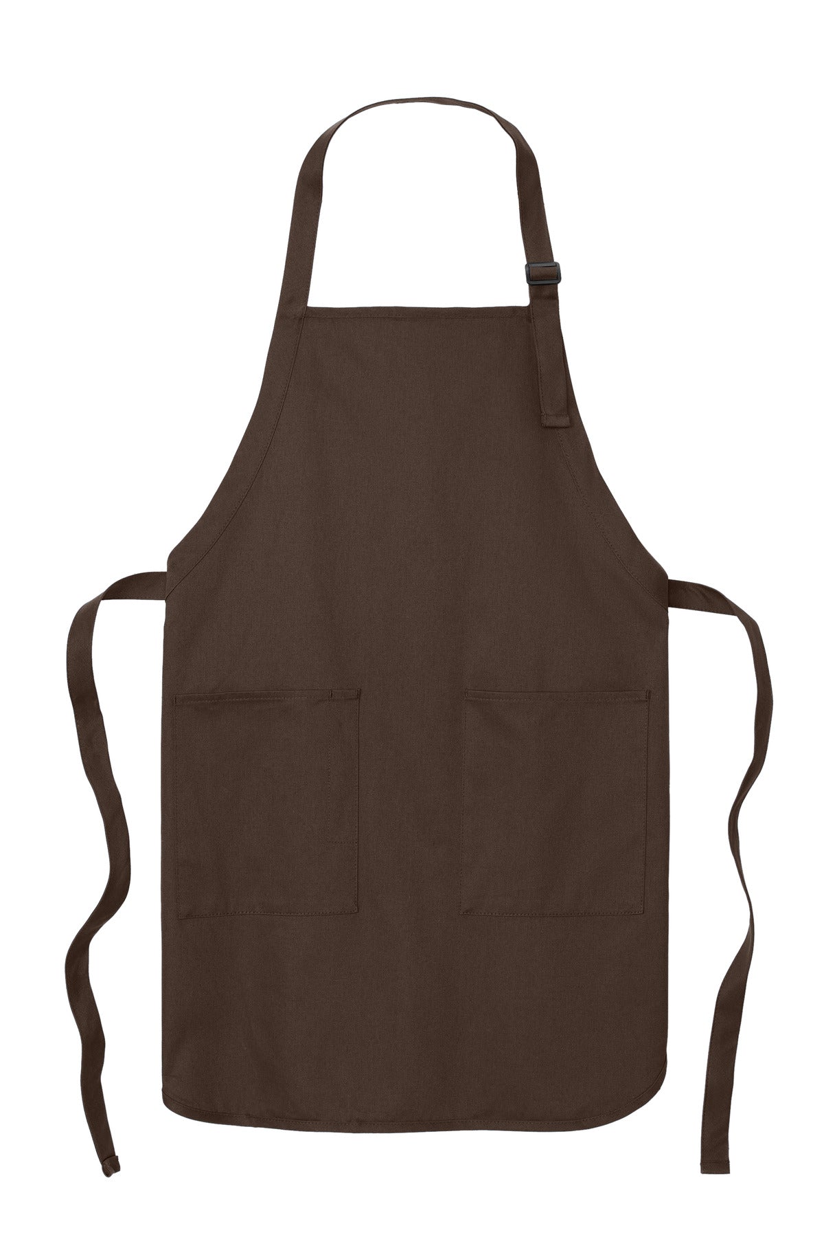 Front View of Coffee Bean Port Authority Full-Length Apron with Pockets. A500