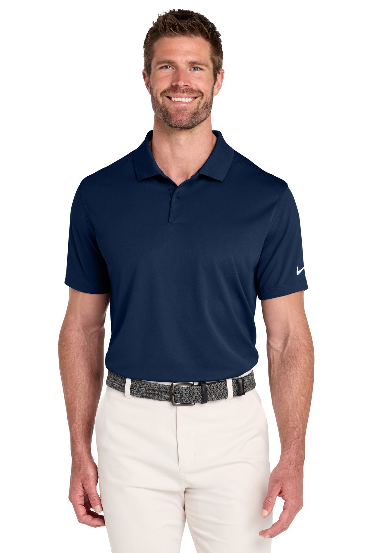 Front View of ColNavy Nike Victory Solid Polo NKDX6684 plain