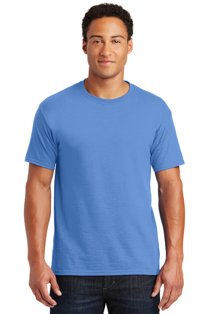 Front View of Columbia Blue Jerzees - Dri-Power 50/50 Cotton/Poly T-Shirt. 29M plain