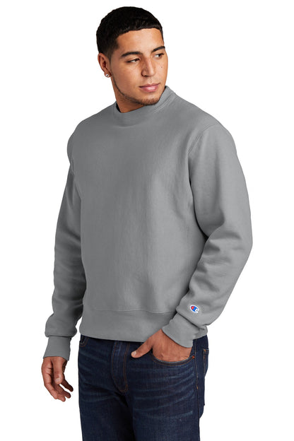 Front View of Concrete Champion Reverse Weave Garment-Dyed Crewneck Sweatshirt. GDS149 plain