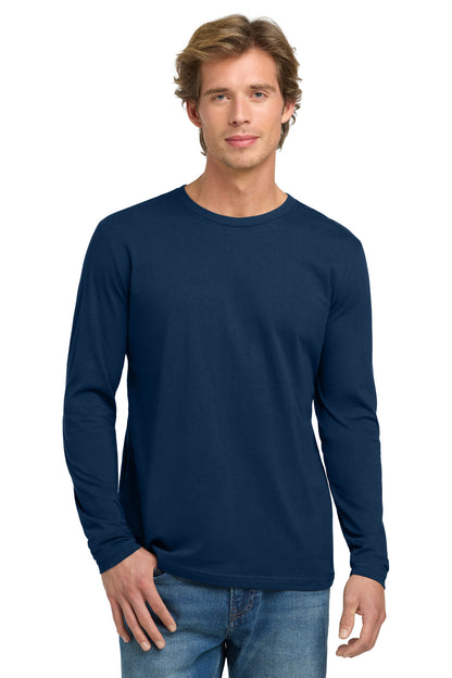 Front View of CooBlue Next Level Apparel Cotton Long Sleeve Tee. NL3601 plain
