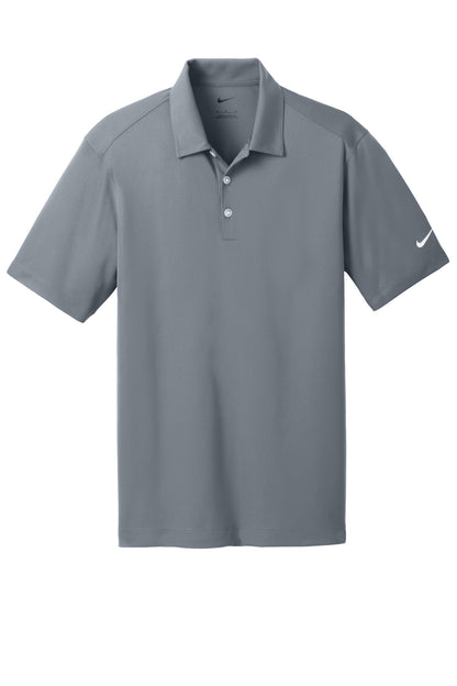 Front View of Cool Grey Nike Dri-FIT Vertical Mesh Polo. 637167 plain