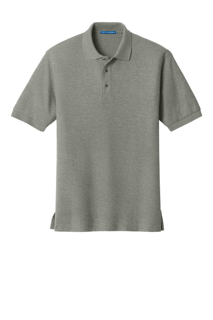 Front View of Cool Grey Port Authority Silk Touch Polo K500 plain