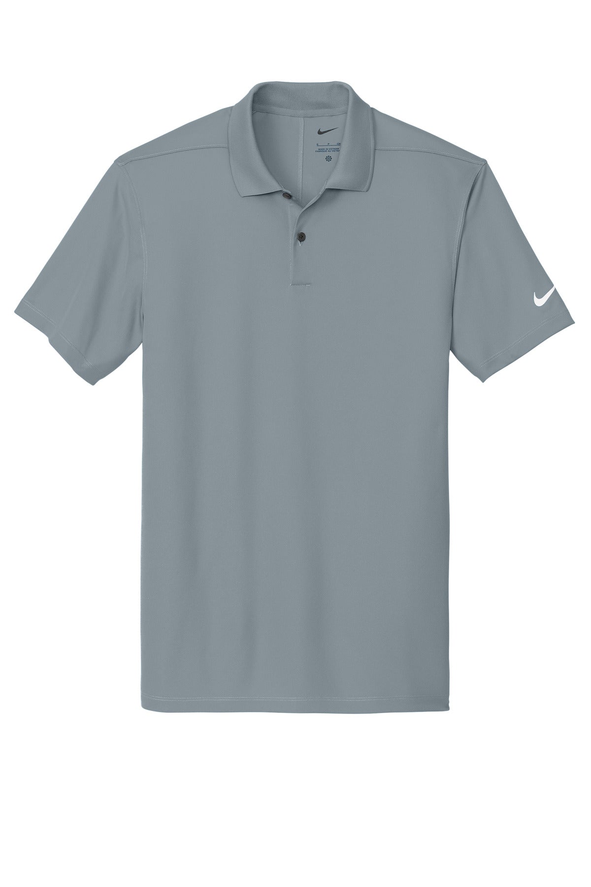 Front View of CoolGrey Nike Victory Solid Polo NKDX6684 plain