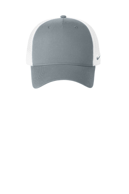 Front View of CoolG/Wht Nike Snapback Mesh Trucker Cap NKFN9893 plain