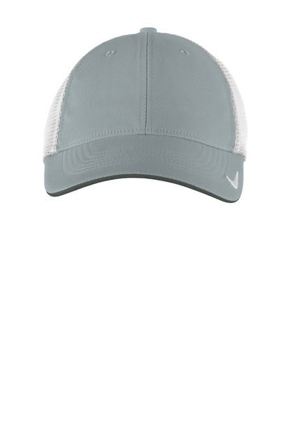 Front View of CoolG/Wht Nike Stretch-to-Fit Mesh Back Cap NKFB6448 plain