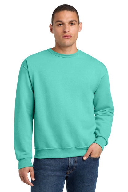 Front View of CoolMint Jerzees - NuBlend Crewneck Sweatshirt. 562M plain