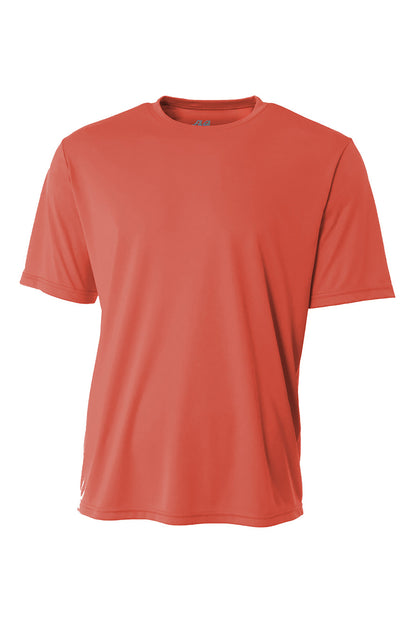 Front View of Coral A4 Cooling Performance Short Sleeve Tee A4N3142 plain