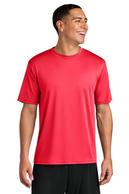 Front View of Coral A4 Cooling Performance Short Sleeve Tee A4N3142 plain