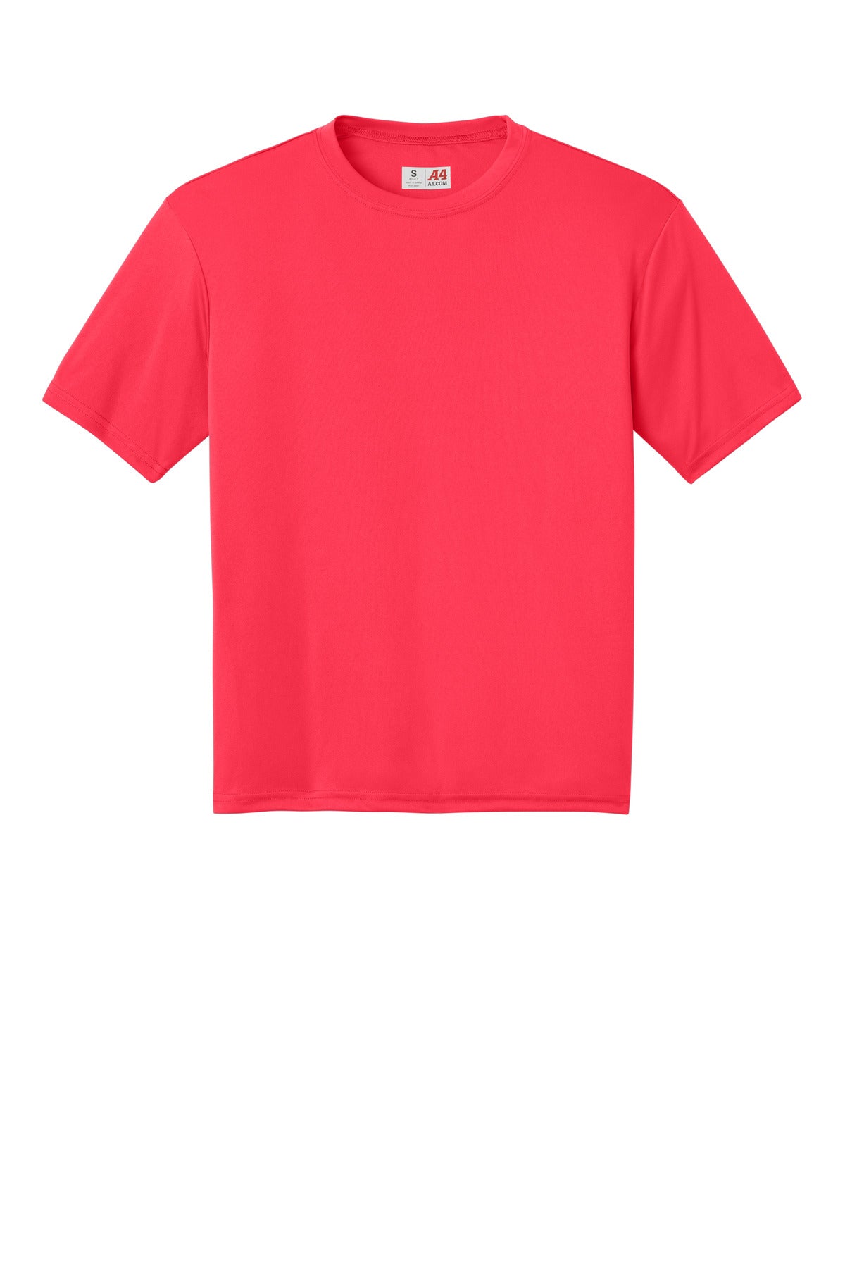 Front View of Coral A4 Cooling Performance Short Sleeve Tee A4N3142 plain