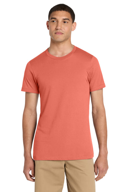 Front View of Coral BELLA+CANVAS Unisex Jersey Short Sleeve Tee. BC3001 plain