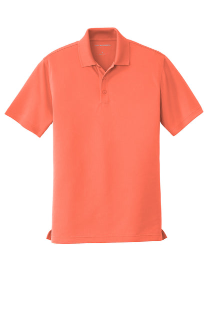 Front View of Coral Splash Port Authority Dry Zone UV Micro-Mesh Polo. K110 plain