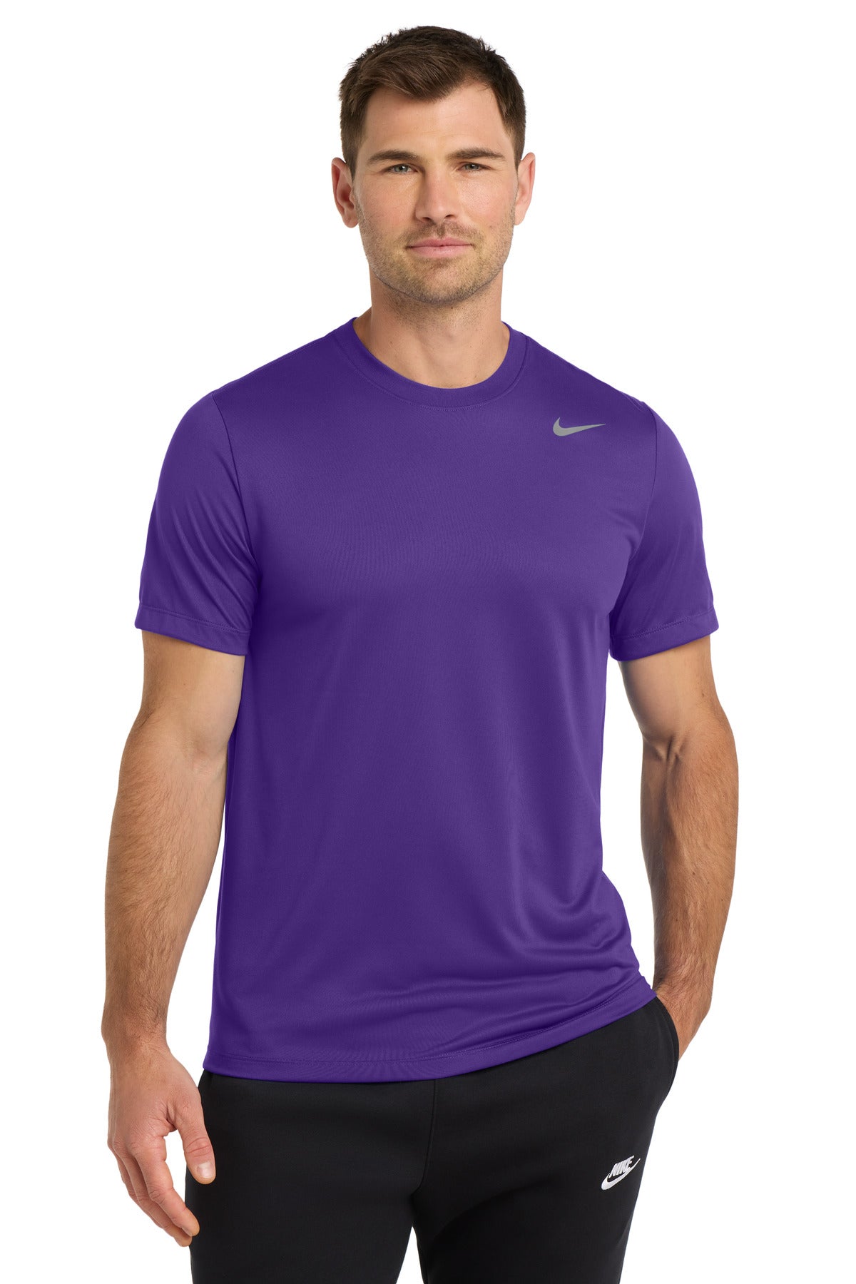 Front View of CourtPrpl Nike Team rLegend Tee DV7299 plain