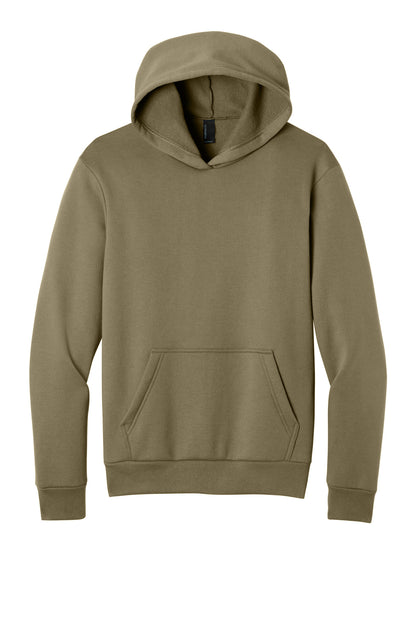 Front View of CoyoteBrn Port & Co Easy Fleece Pullover Hooded Sweatshirt PC68H plain