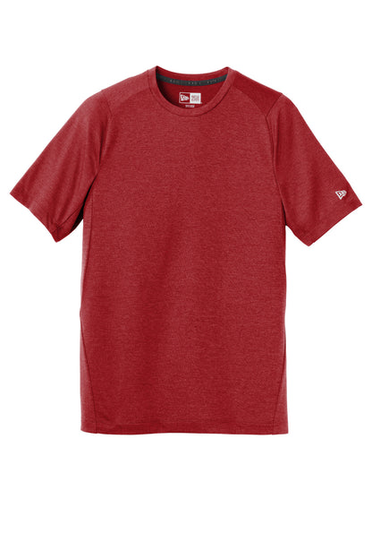 Front View of Crimson New Era Series Performance Crew Tee. NEA200 plain