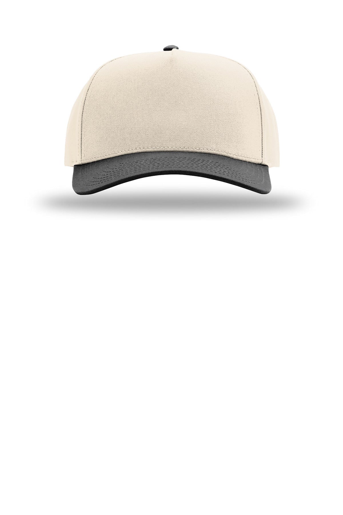 Front View of Crm/Crm/Bk Richardson Full Fabric 5-Panel Champ 323FPC plain