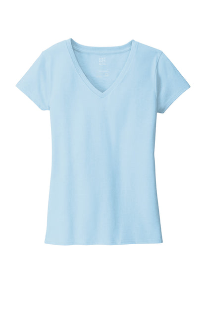 Front View of CrystlBlue District Women's Re-Tee V-Neck DT8001 plain