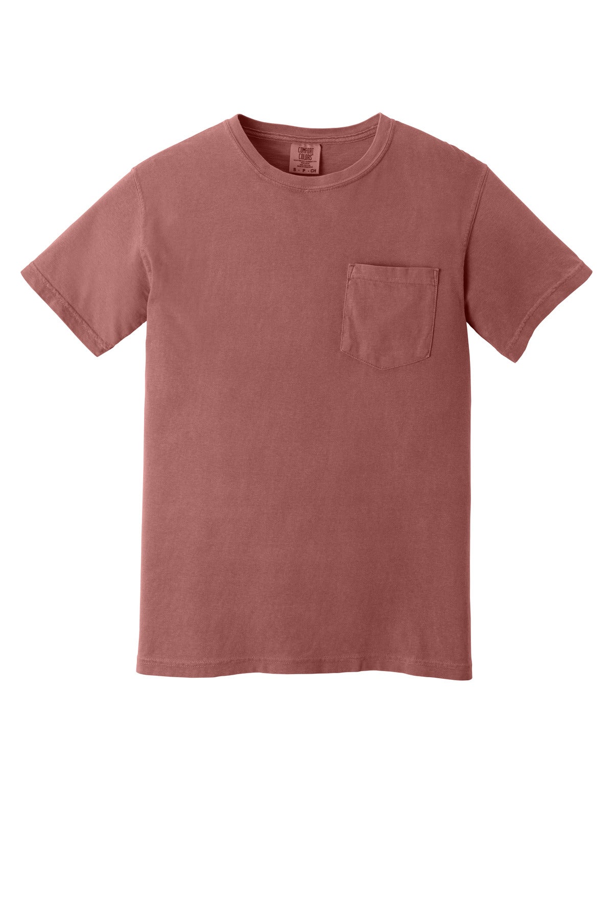 Front View of Cumin COMFORT COLORS Heavyweight Ring Spun Pocket Tee. 6030 plain