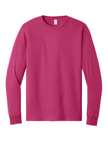 Front View of Cyber Pink Jerzees - Dri-Power 50/50 Cotton/Poly Long Sleeve T-Shirt. 29LS plain