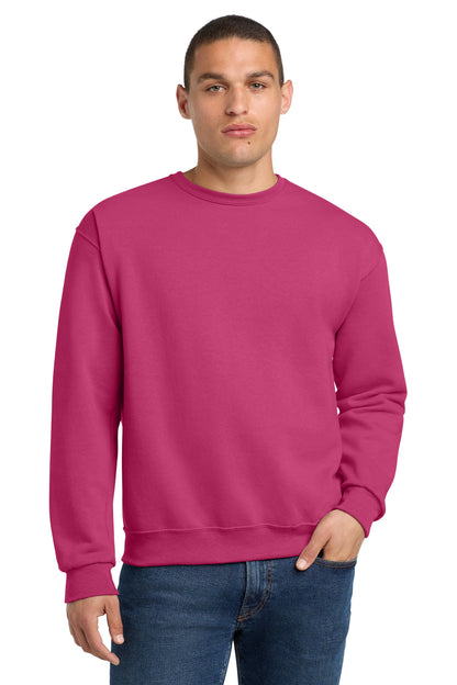 Front View of CyberPink Jerzees - NuBlend Crewneck Sweatshirt. 562M plain