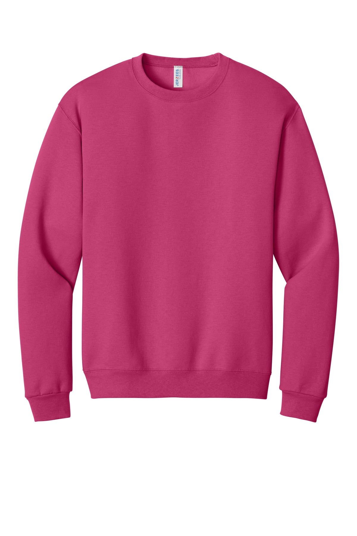 Front View of CyberPink Jerzees - NuBlend Crewneck Sweatshirt. 562M plain