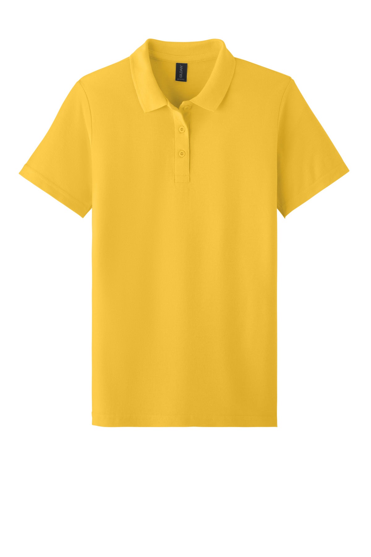 Front View of Daisy Gildan Softstyle Women's Pique Polo 64800L plain