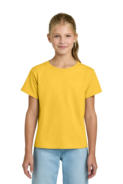 Front View of Daisy Gildan Youth Light Cotton Tee 3000B plain