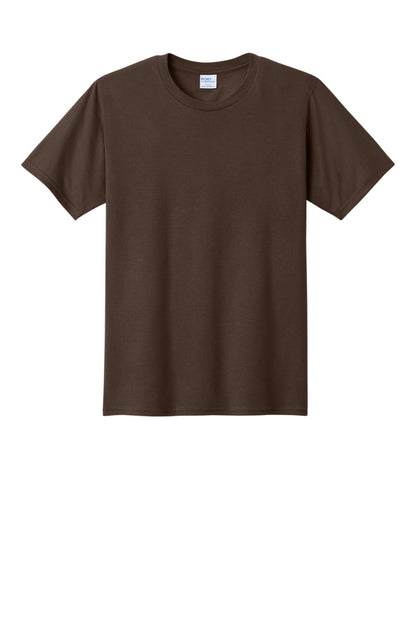 Front View of Dark Choc Brn Port & Co Fan Favorite Tee. PC450 plain