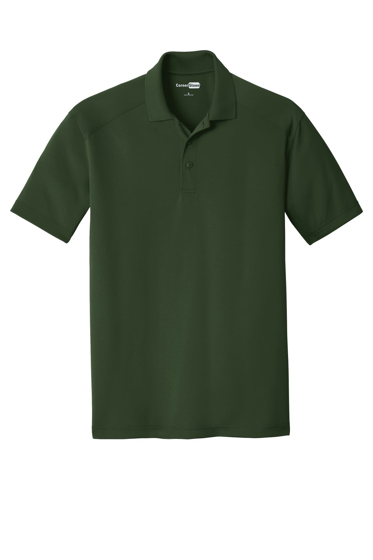 Front View of Dark Green CornerStone Select Lightweight Snag-Proof Polo. CS418 plain