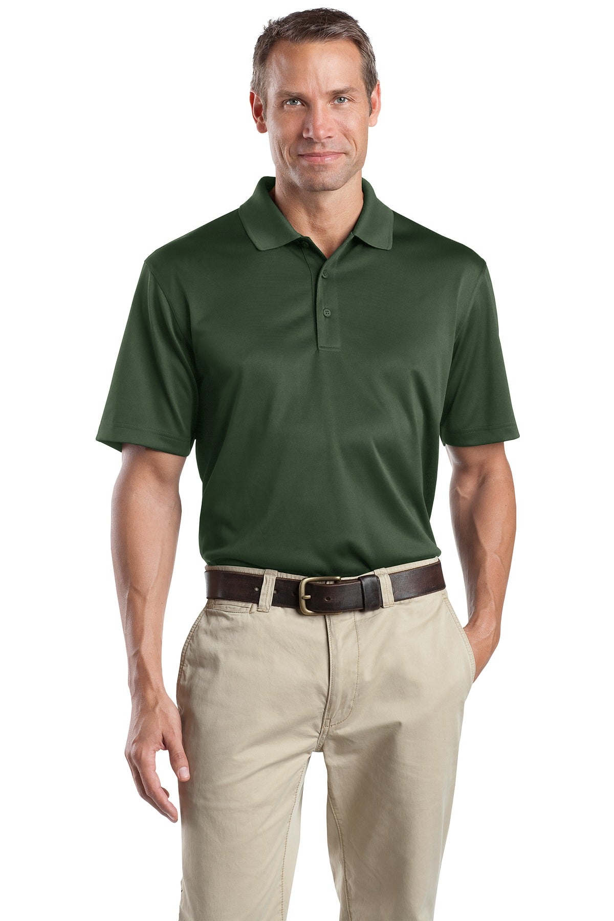 Front View of Dark Green CornerStone - Select Snag-Proof Polo. CS412 plain