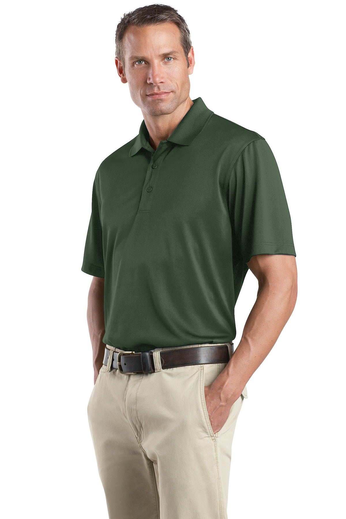 Front View of Dark Green CornerStone - Select Snag-Proof Polo. CS412 plain