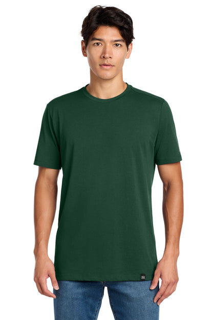 Front View of Dark Green New Era Heritage Blend Crew Tee. NEA100 plain