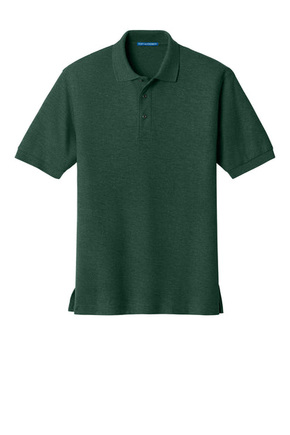 Front View of Dark Green Port Authority Silk Touch Polo K500 plain