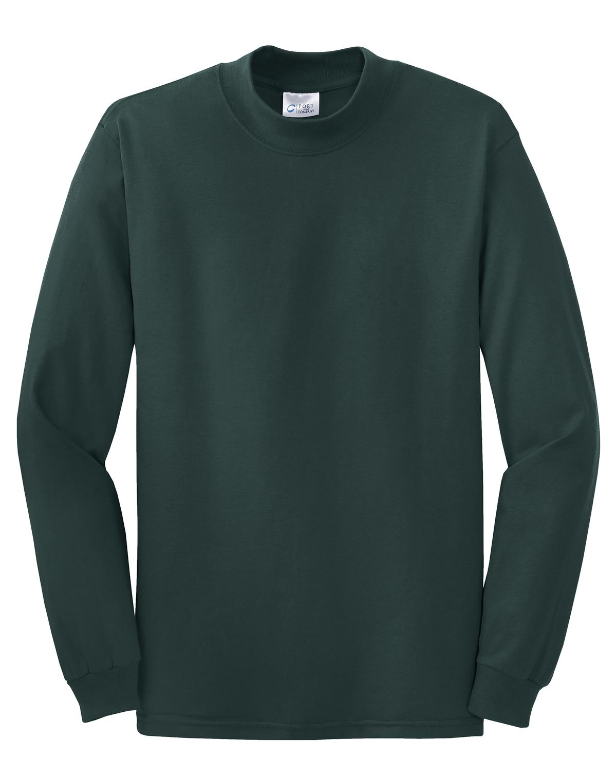 Front View of Dark Green Port & Co Essential Mock Turtleneck. PC61M plain