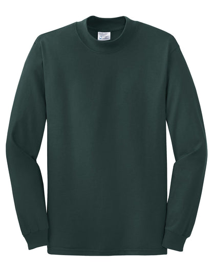 Front View of Dark Green Port & Co Essential Mock Turtleneck. PC61M plain